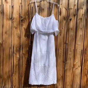 Free People White Cotton Off Shoulder Dress | L